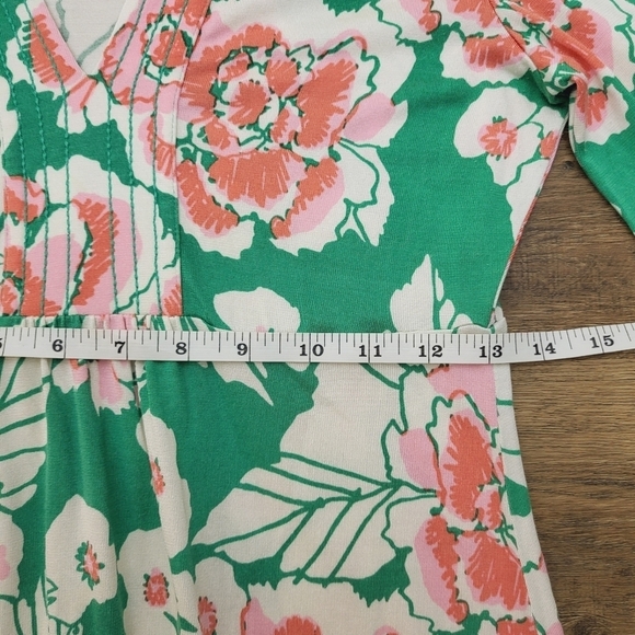 Lilly Pulitzer Twyla Take It Higher Silk Midi Dress Floral Green Pink Size Small - Picture 4 of 11